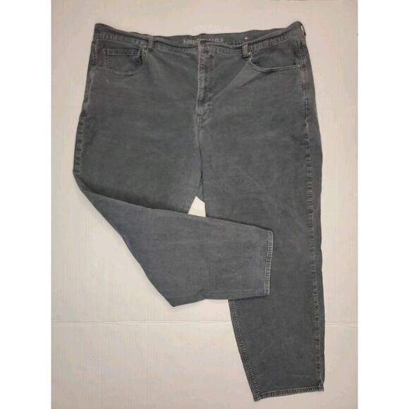 AMERICAN EAGLE MOM Jeans Sz 24 Faux Corduroy High Rise Stretch Tampered Gray - Picture 4 of 10